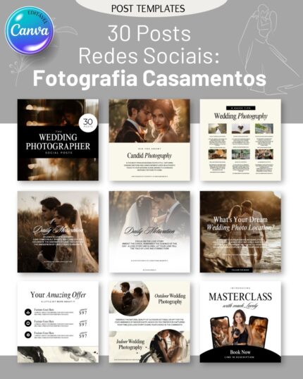 30 Posts Redes Sociais: Fotografia Casamentos
